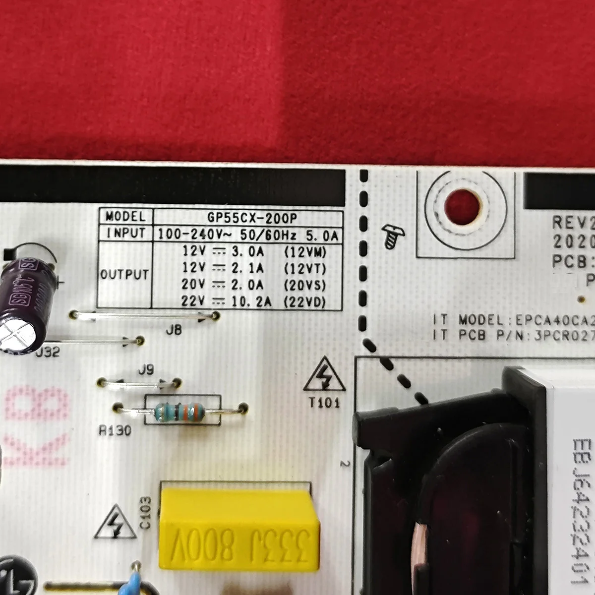 Test the OLED55CXPCA power board GP55CX-200P EAX68999701 EAY65689401