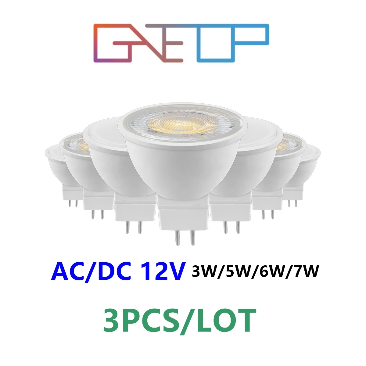 3PCS/LOT LED  low voltage spotlight GU5.3 12V ultra-bright flicker-free warm white light 3W-7W can be adapted to the study