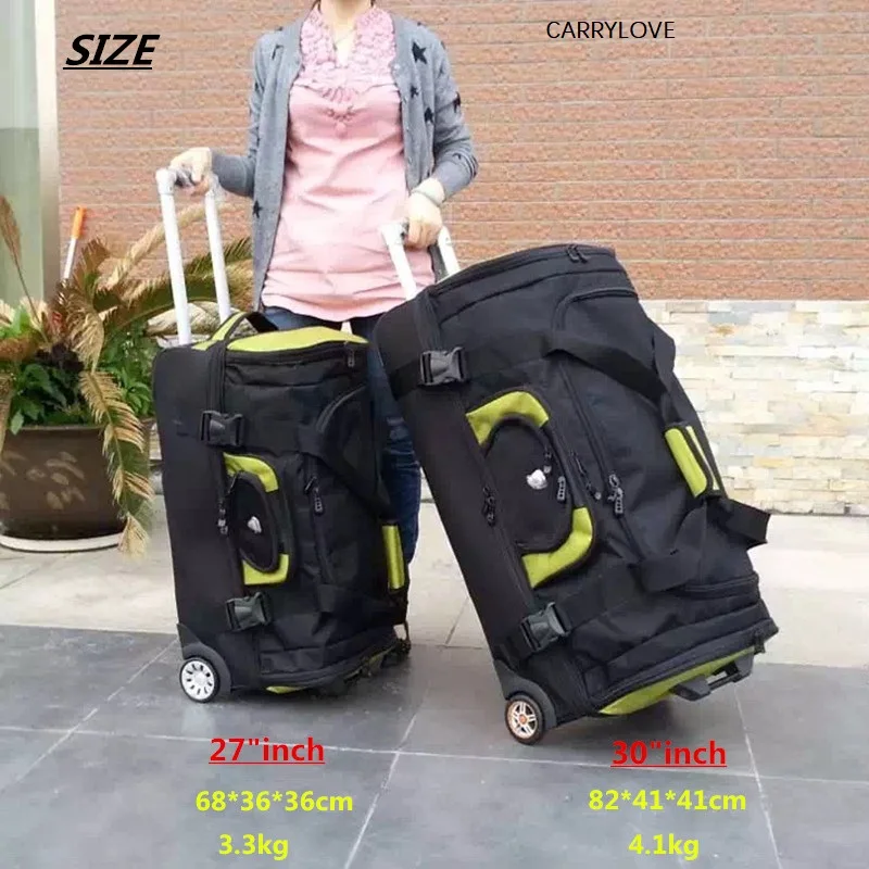 Durable Waterproof High Capacity Rolling Luggage Oxford Cloth Bag Women Trolley Case Men Travel Suitcase