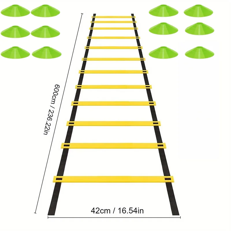 

6M Agility Ladder 12p football training plate Removable For Speed Training Sport Flexibility Portable Agility Football Training