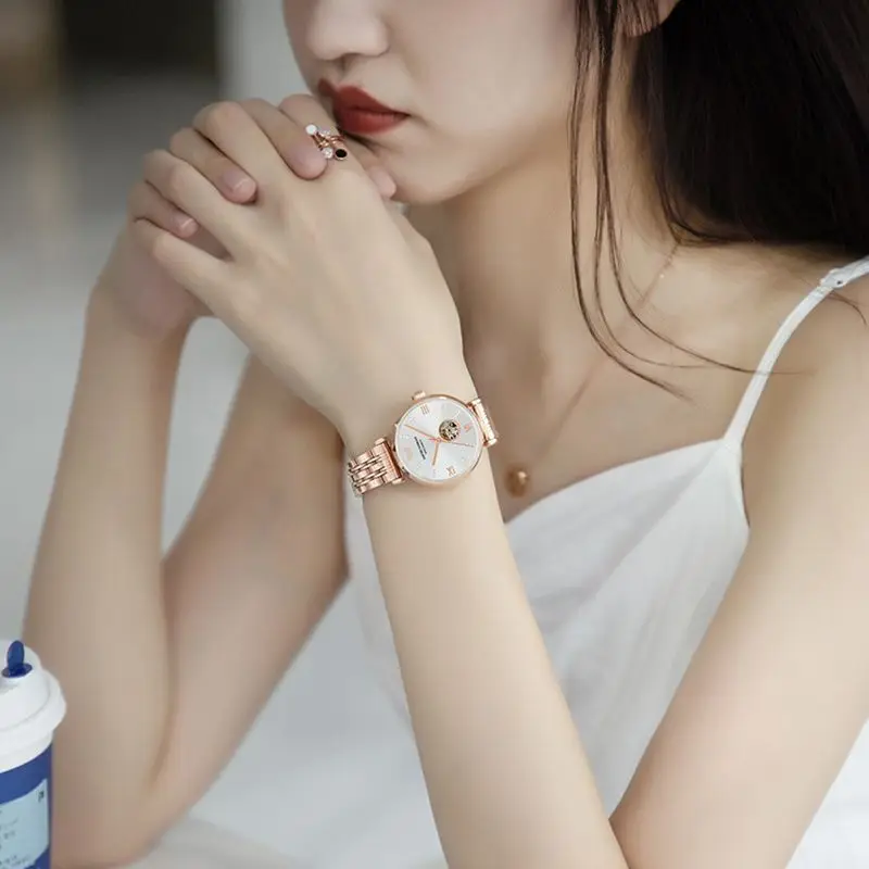 Swiss genuine new gypsy star automatic mechanical watch waterproof fashion trend hollow luxury women waterproof quartz watchgift