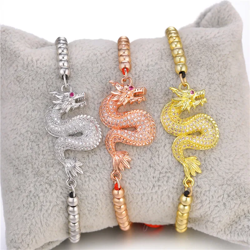 Juya 18K Gold Plated Decorative Micro Pave Zircon Copper Dragon Snake Hamsa Connectors For DIY Talisman Pendant Jewelry Making