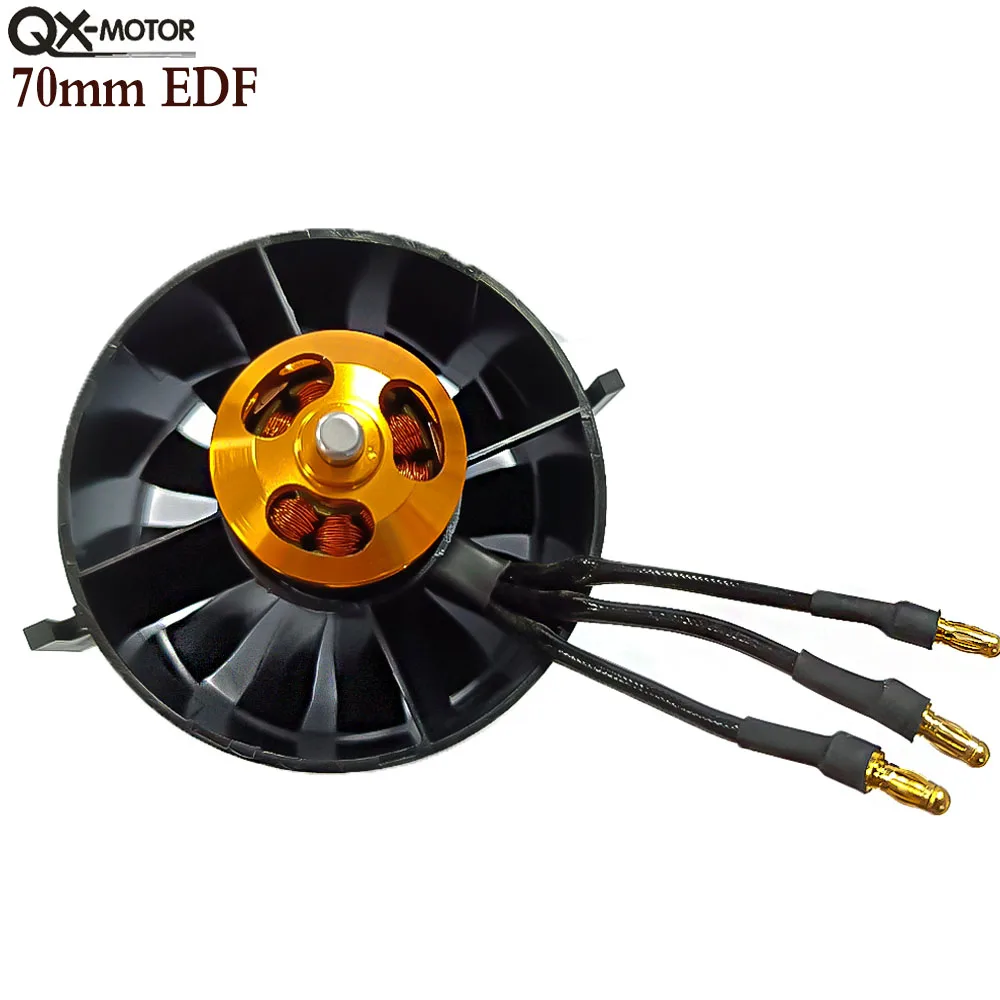 QX-Motor 70mm EDF QF2827 2600KV 1800KV Silnik bezszczotkowy 12 łopatek Wentylator kanałowy do zabawki zdalnie sterowanej FMS RC