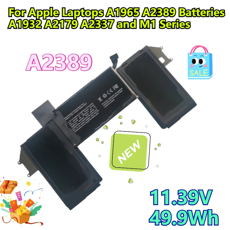 

New 11.39V 49.9Wh for Apple Laptops A1965 A2389 Batteries A1932 A2179 A2337 and M1 Series Computer Batteries