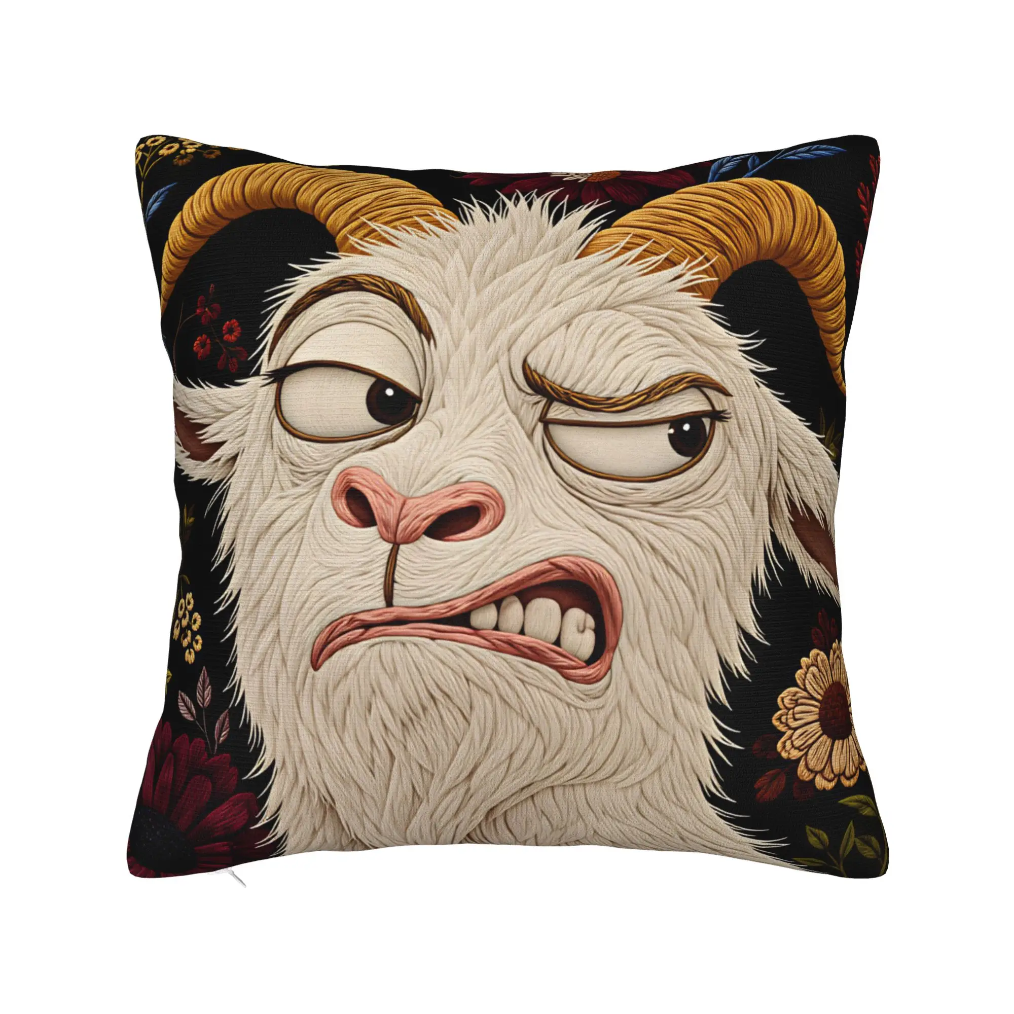 Screaming Goat  Pillow Case  Square Pillow Cover Funny Pillowcases For Sofa Couch Bed Living Room