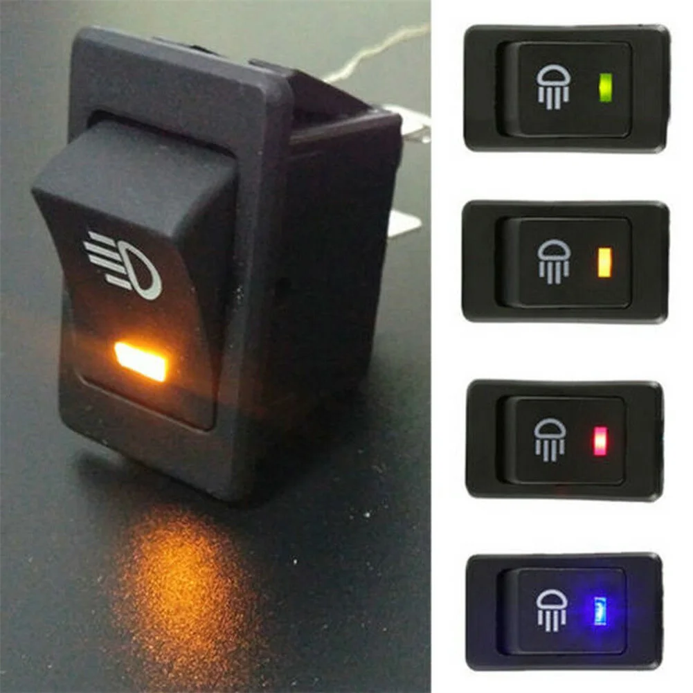 Car LED On/Off Indicator Rocker Toggle Switch Driving Fog-Lamp Work Light Bar 38.5*21*22.5mm