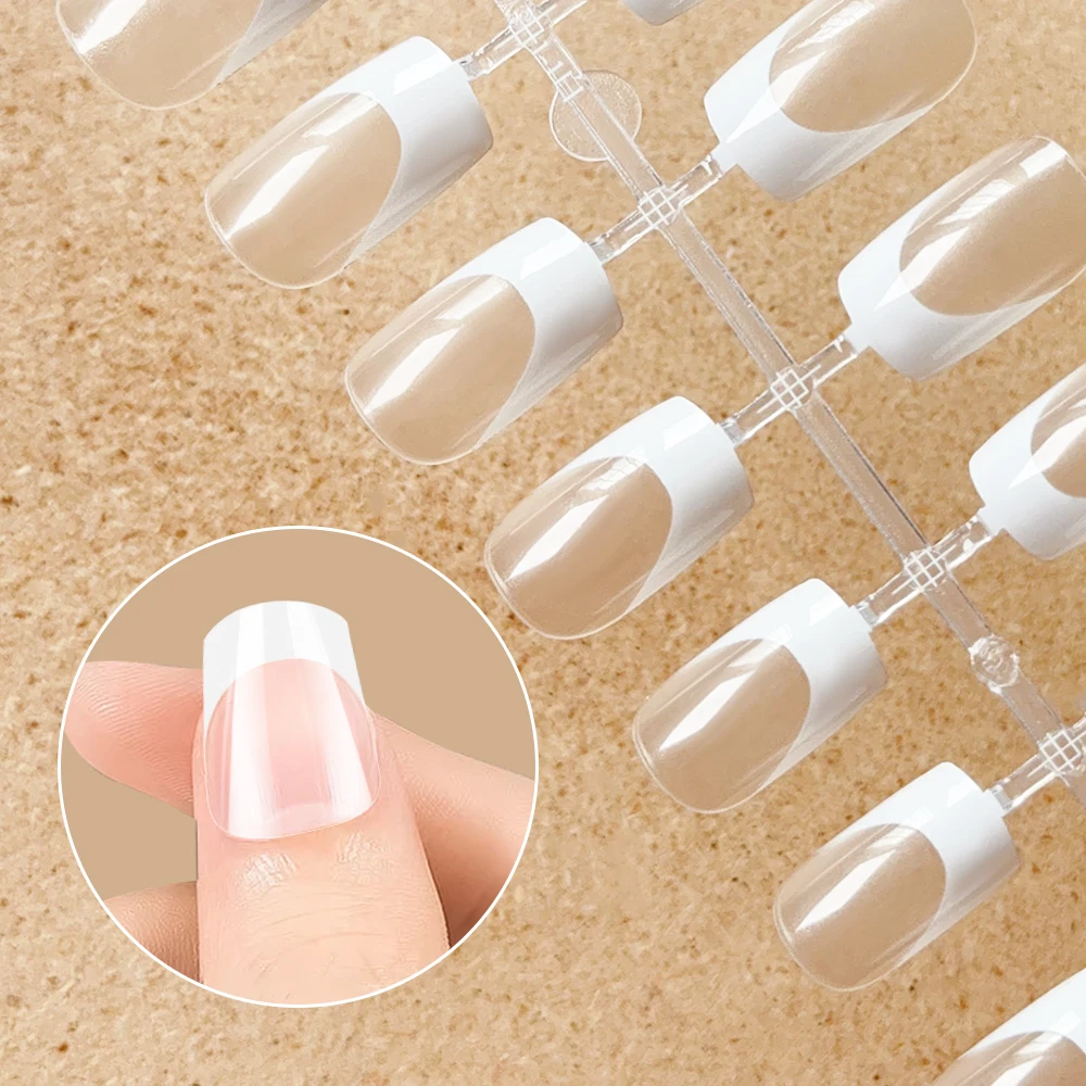 120 قطعة/الحقيبة نعش فرنسي شفاف اضغط على الأظافر قصيرة الباليه لينة هلام وهمية مسمار نصائح الاصطناعي غطاء كامل أطراف الأصابع كاذبة 12 حجم