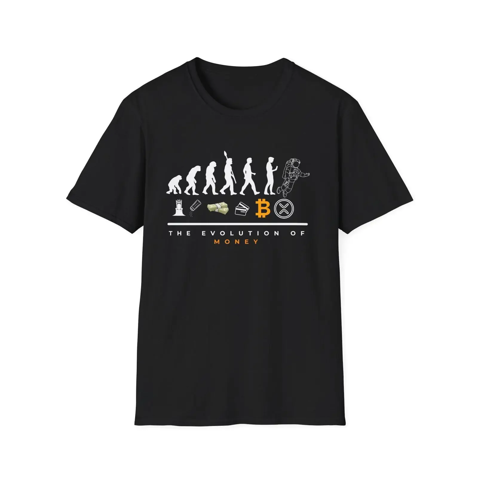 XRP T Shirt The Evolution of Money Crypto for Blockchain and Digital Currency Fans Bitcoin Merchandise vintage Washed Versatile