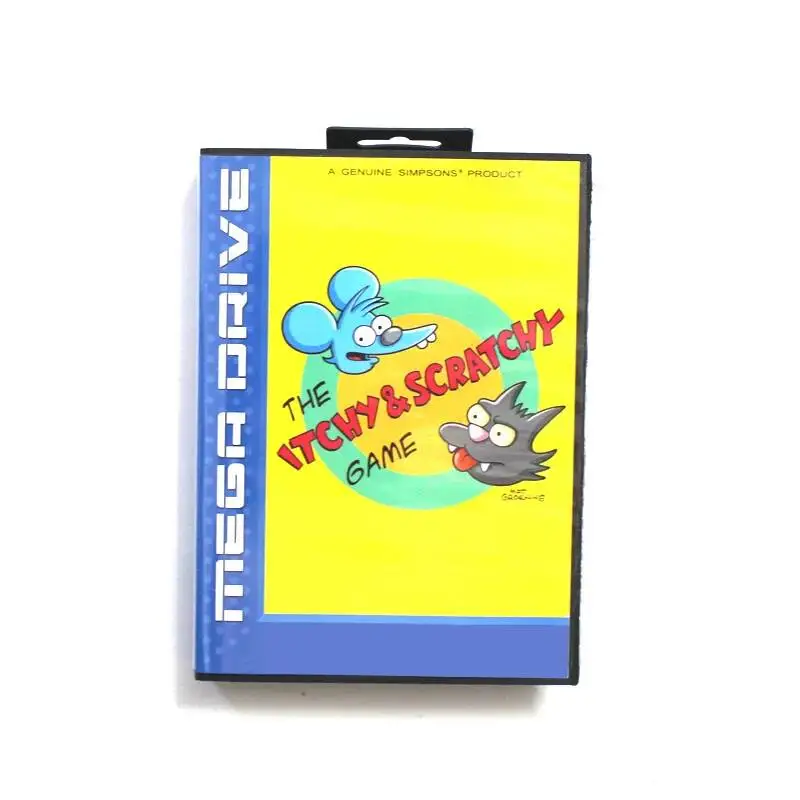 New Arrival Itchy and Scratchy 16bit MD Game Card For Sega Mega Drive/ Genesis with Retail Box