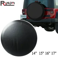 14 ""15"" 16 ""17"" pulgadas puro negro blanco PVC PU neumático de repuesto cubierta de válvula de rueda cubierta de neumático funda protectora bolsa para todos los coches
