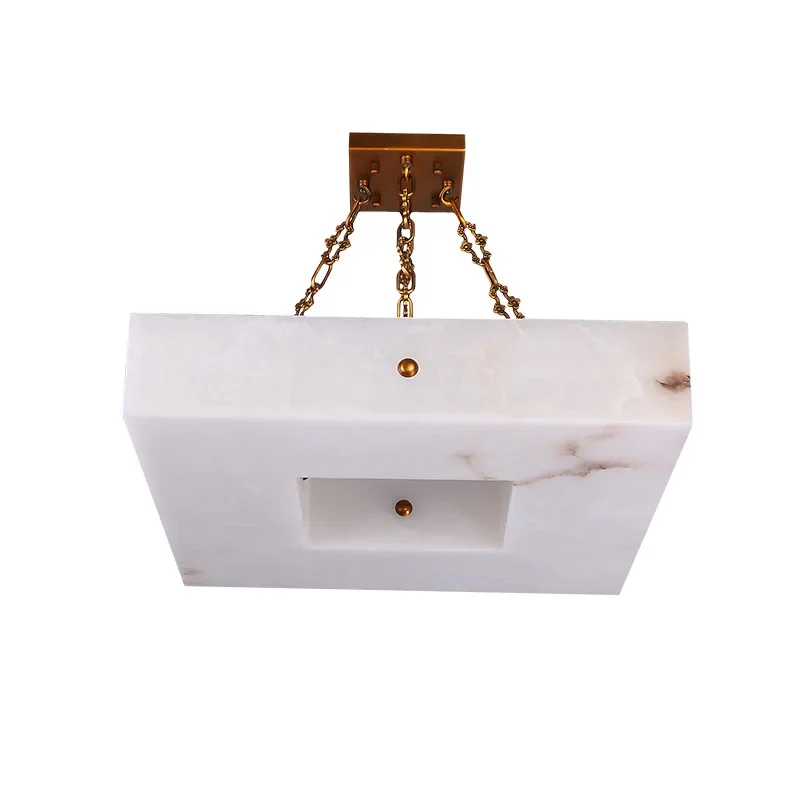 Chinese-style all-copper Spanish natural marble lamp villa living room