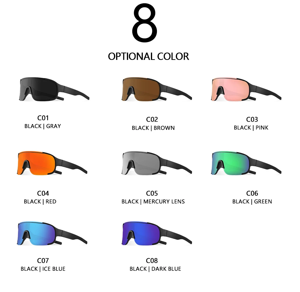 CRIXALIS 3PCS Outdoor Sport Sonnenbrillen für Männer Frauen Übergroße Spiegel Radfahren Sonnenbrille Brille Weibliche Skifahren Shades UV400 – Detail 5