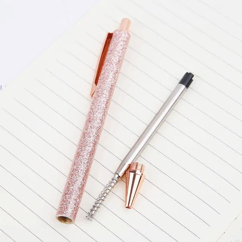 W89C Luxury Bling Metal Boleta Pen 1.0 mm Glitter Fluk Supplies SCH