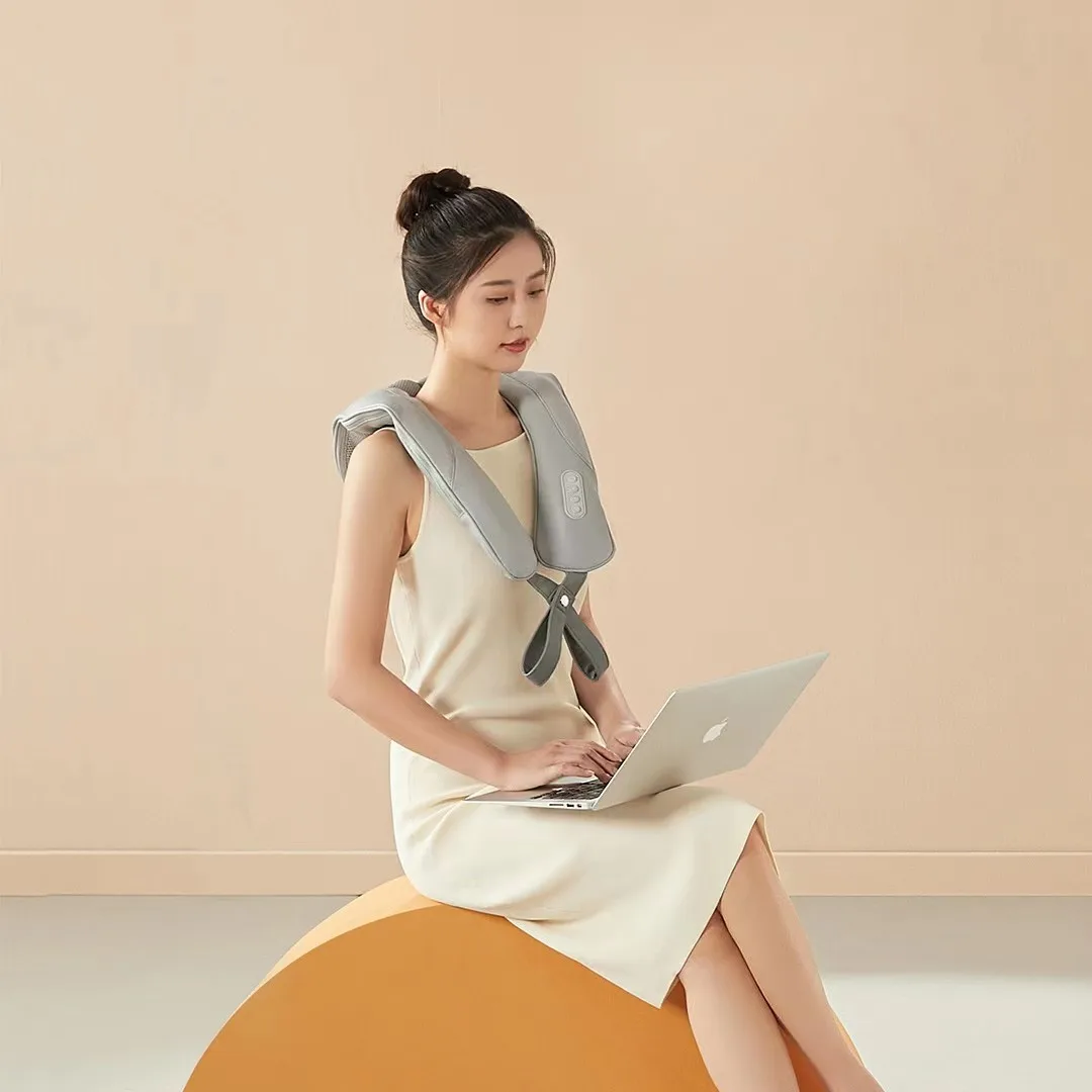 Xiaomi-chal de masaje multifuncional para el hogar, instrumento de masaje de vértebra Cervical y hombros, compresión caliente