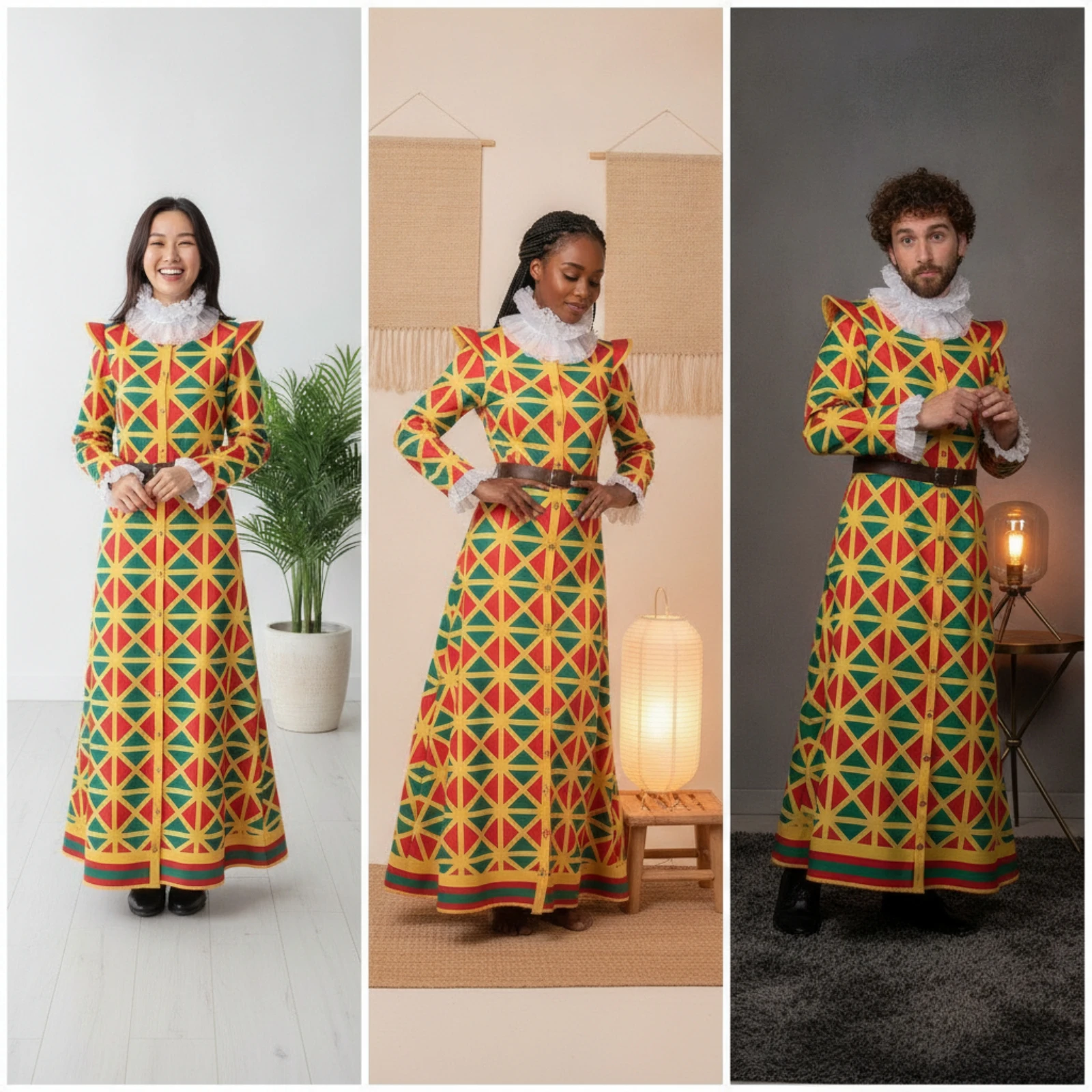 Jester Dress Long-Sleeve Cosplay Costume Dress with Ruffled Collar Ankle-Length Ruffled Collar Comfortable for Women - view 5