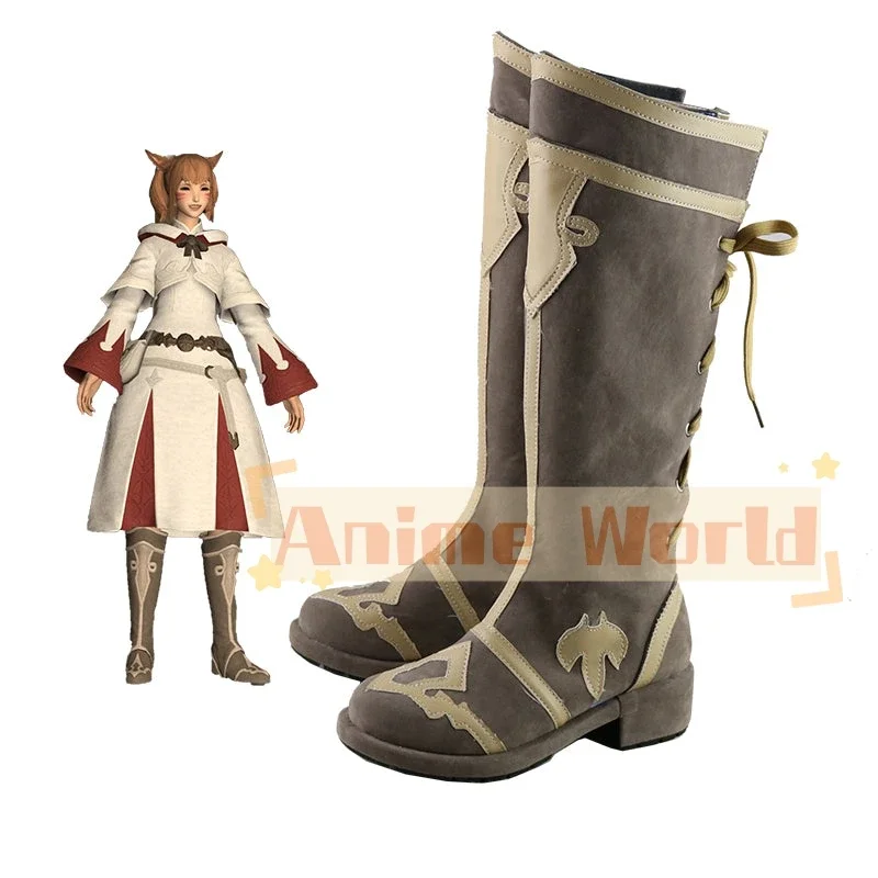 Final Fantasy XIV 14 Scarpe da mago bianco Stivali cosplay