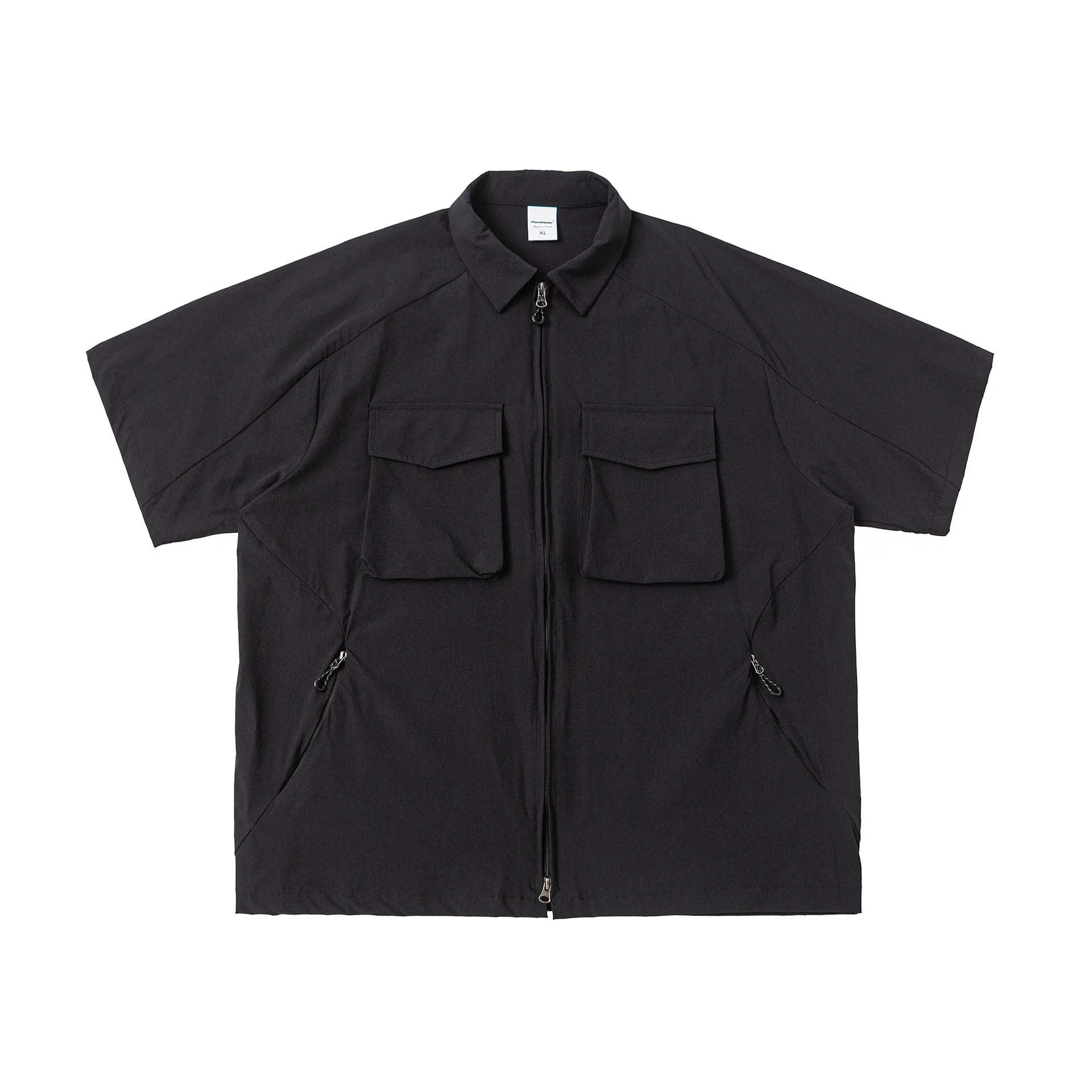Summer Outdoor Multi-Pocket Shirt Men\'s Short Sleeve Loose Casual Oversize Plus Wide Cargo Shirts Cityboy Streetwear Shirt