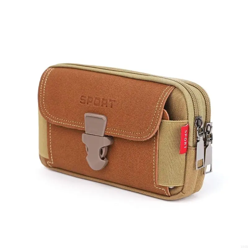 X90D Vintage Men Waist Fanny Pack Belt Bag Canvas Phone Travel Hip Hanging Purse