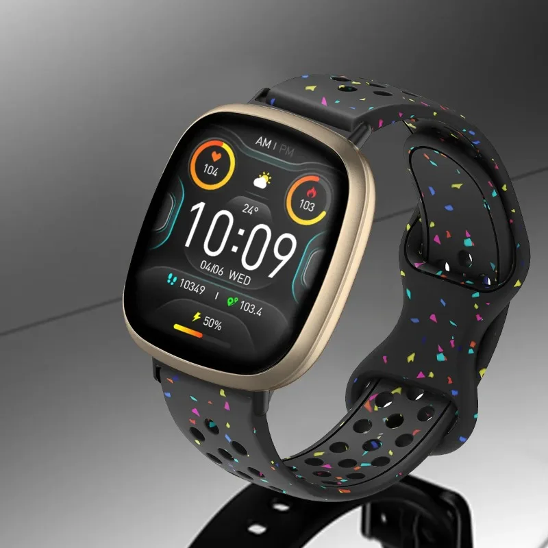حزام سيليكون لـ Fitbit فيرسا 4/3 حزام رياضي مرن لـ Versa 2/1 لون الحلوى صديق للبيئة سوار ملحقات الساعة الذكية #6
