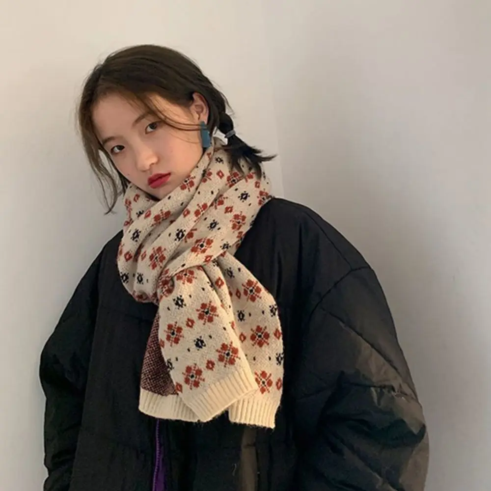 Regalo suéter Tops cálido lana sintética estudiante Otoño Invierno chal bufanda estilo coreano bufanda mujer bufanda accesorios de ropa
