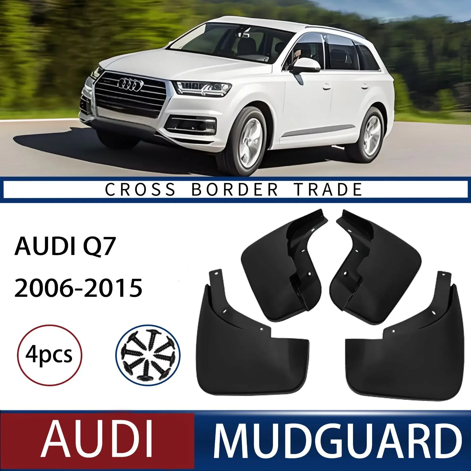 FOR Audi Q7 2006-2015 Car Molded Mud Flaps Splash Guards Mudguards Front Rear Styling Front Rear Car Accessories