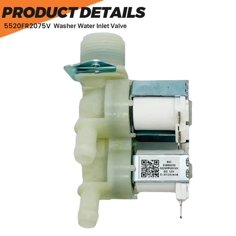 5520FR2075V غسالة صمام مدخل المياه لاستبدال أجزاء غسالة كينمور صمام مدخل المياه الجمعية DC12V