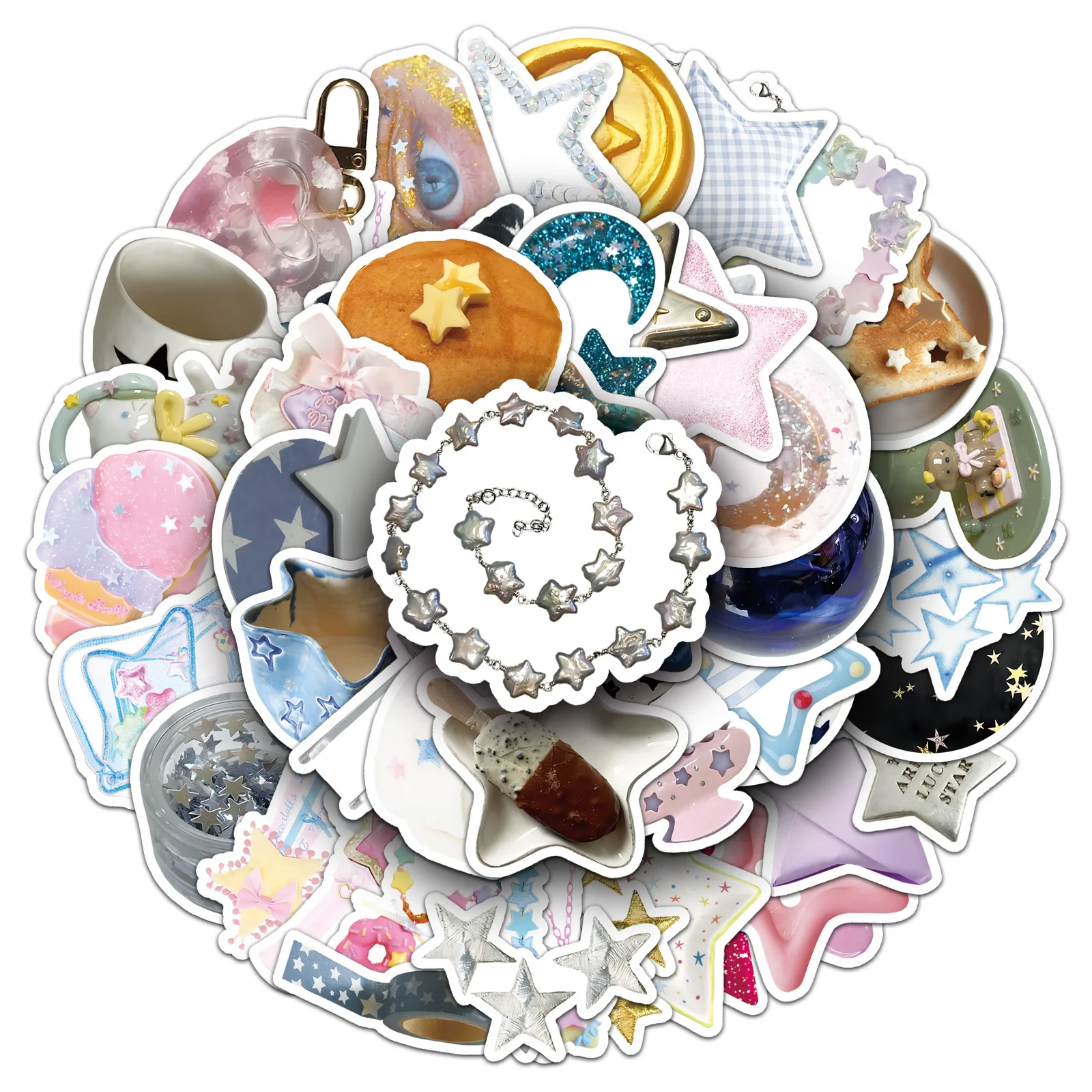 50PCS Star INS Style Y2K Graffiti Stickers Small Fresh Cartoon Decal DIY Decoration Suitcase Laptop Phone Guitar Classic Kid Toy