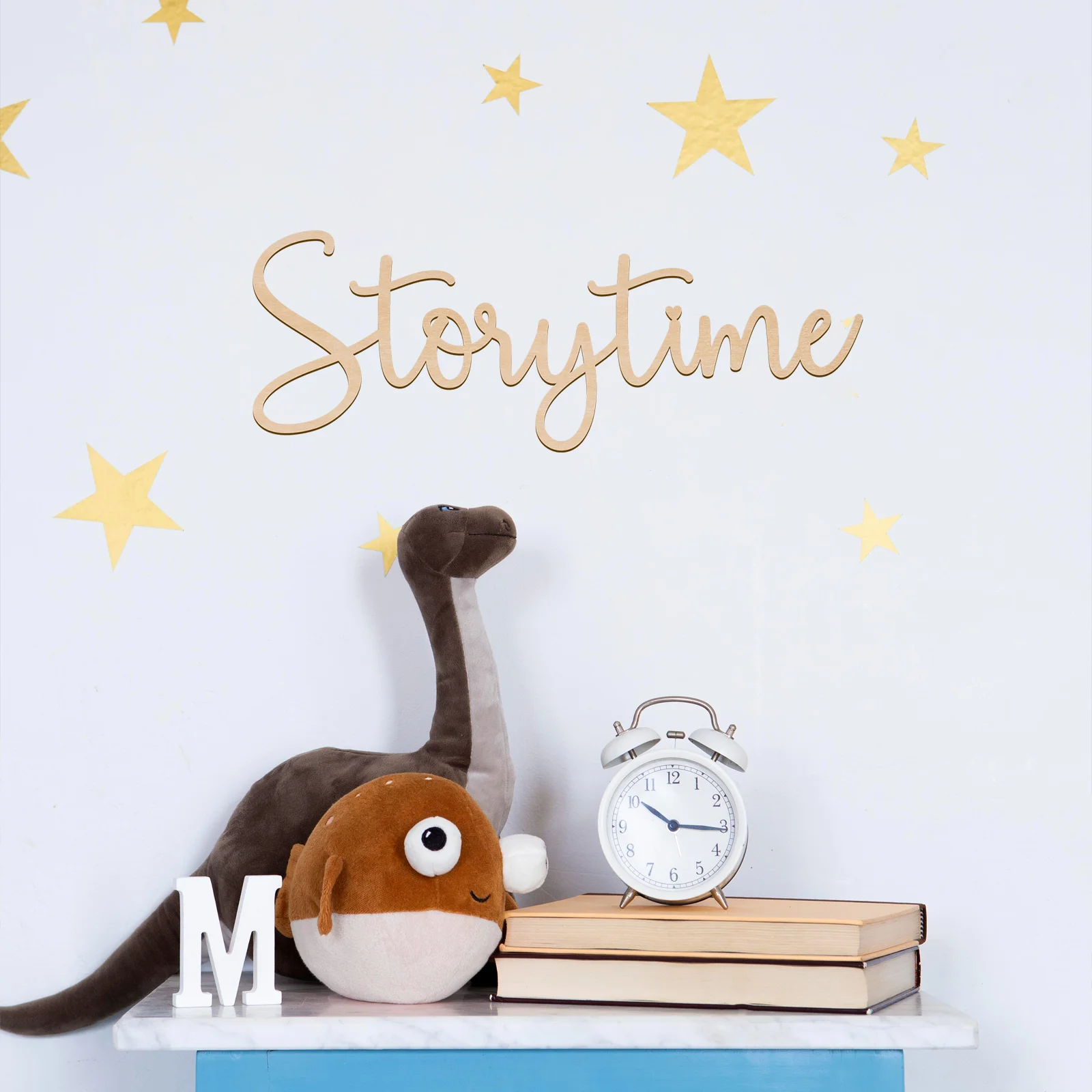 

Storytime Wooden Wall Sign - Rustic Nursery Decor, Kids Room Art, Baby Shower Gift, Reading Corner Decoration (13x36.6cm)