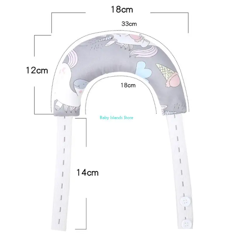 K92D وسادة دعم رقبة الطفل وسادة حضانة قطنية قابلة للتنفس مع نمط كرتوني