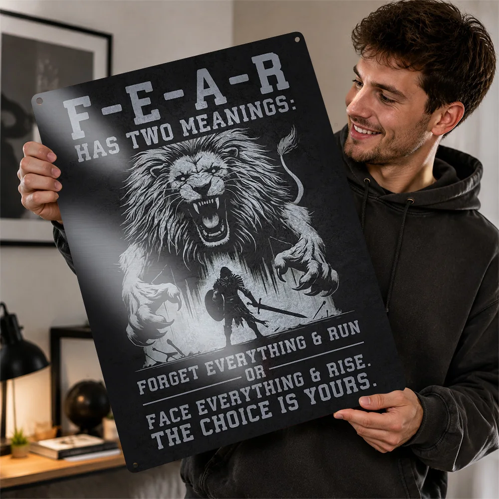 Fear Has Two Meanings Gaming Room Decoration for Bedroom Office Decor Luxury Wall Decorations Vintage Metal Signs Wand Deko Home