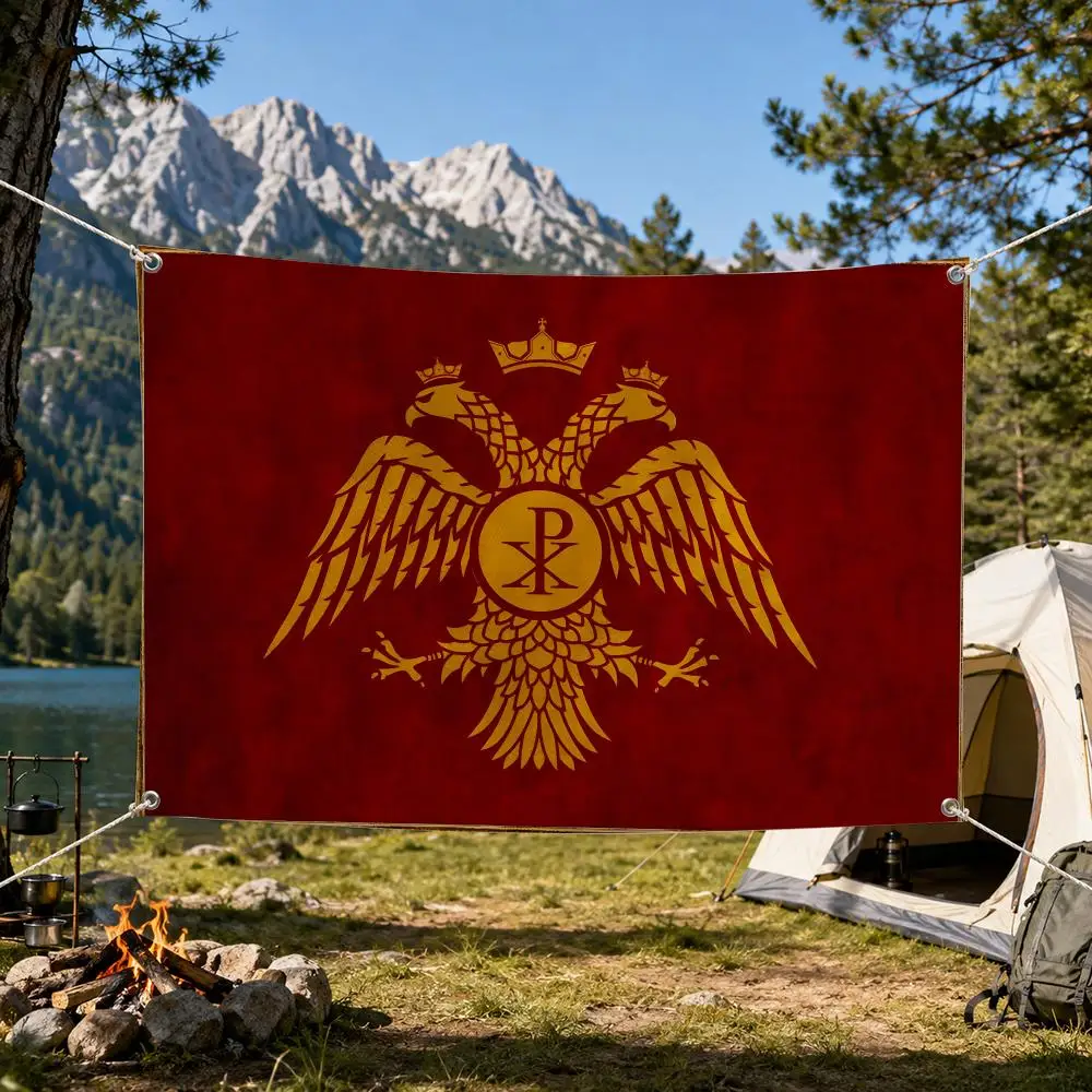Gold Imperial Eagle Rome SPQR Flags Aesthetic Wall Tapestry Printed Wall Hanging Living Room Party Outdoor Decor