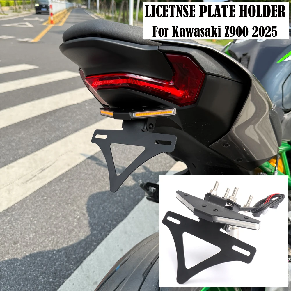 

NEW Motorcycle Modification parts license plate holder integrated with turn signal integrated Short tail For Kawasaki Z900 2025