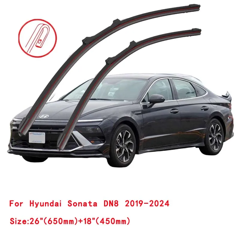 Limpiaparabrisas de goma doble para Hyundai Sonata YF LF DN8 Sedan Saloon 2009 2010 2012 2014 2015 2016 2018 2019 2022