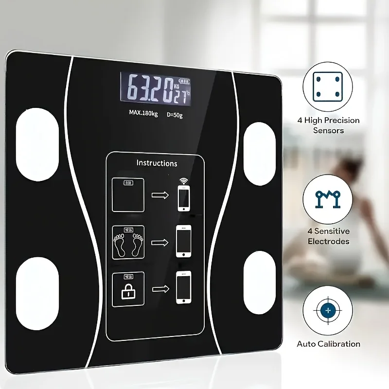 Intelligent Digital Body Scale With Backlit LED Display Screen,Weighing Up To 400 Pounds,Ideal for Weight Management & Fitness