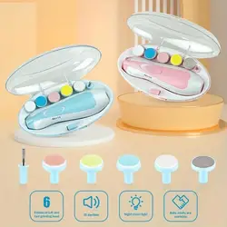 Baby Nail Grinder Electric Six-in-one Multi-head Anti-scratch Children Anti-meat Nail Clipping Manicure Suit Portable