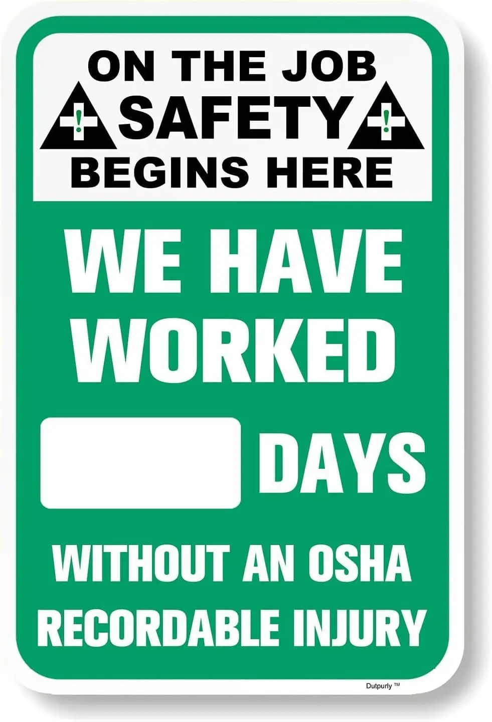 Aluminium Metal Sign Dry Erase Days Without Injury Safety Scoreboard Outdoors Warning Sign Plate 8x12 sign