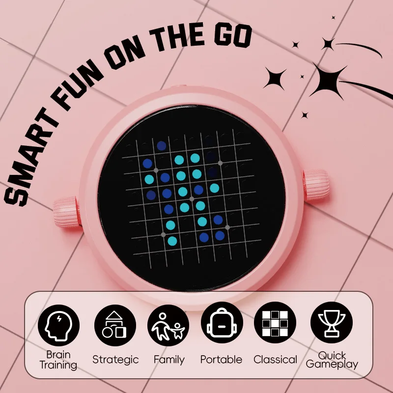 Electronic Chessboard Toy - Multimode Flip-style Tangram Game Machine for Logic Training Combine Nonogram And Tic-Tac-Toe