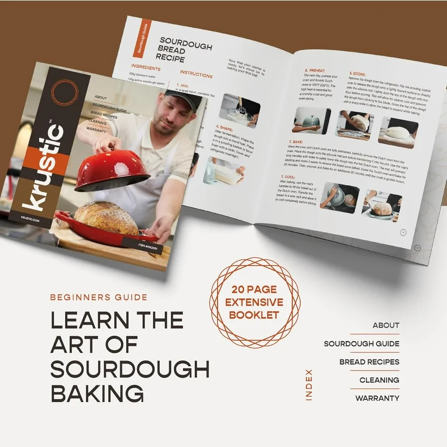 فرن هولندي من الحديد الزهر المطلي بالمينا لخبز العجين المخمر وعاء سعة 6 لتر مع غطاء 10 بوصة طقم أواني طهي سميكة مطلية بالمينا السيراميك