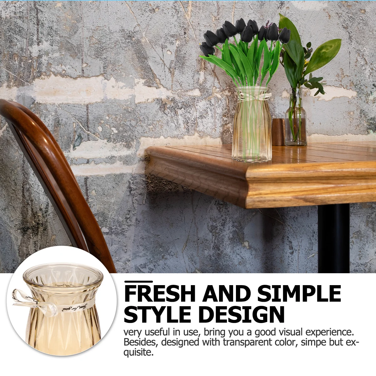 

Decorative Flower Vase Hydroponic Ornamental Vases Elegant Bottle Pot Decoration