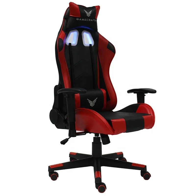 

Setup Gaming Good Quality Office Adjustable Chairs Leather Surface Gaming Chair With LED Light for Whole Chair Side