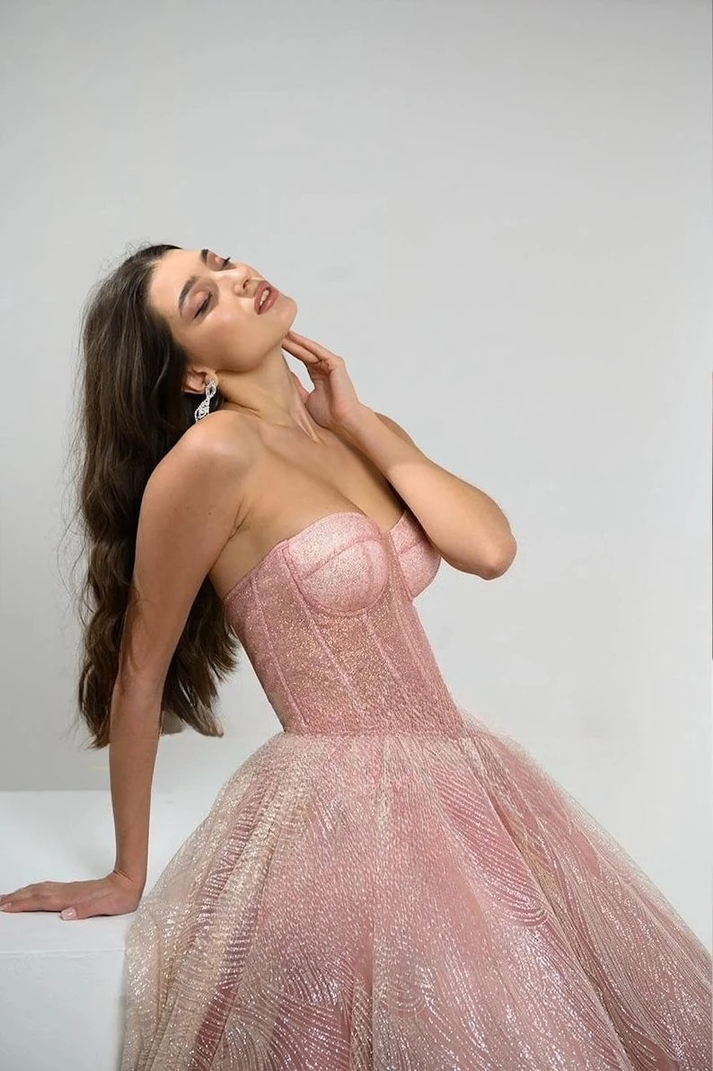 Свадебное платье для гостей, цветное румяное свадебное платье, корсет, блестящее бальное платье, вечернее платье для выпускного вечера, тюлевое вечернее роскошное платье