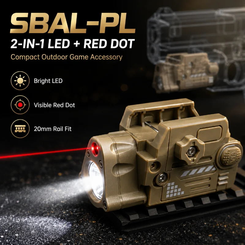 SBAL PL Combo Laser Flashlight Red Dot LED Torch Fit 20mm Rail Airsoft Outdoor Game Toy Accessories