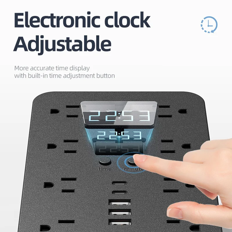 AmazontemuCross-Border Nova Chegada Power Strip Home Patch Board16AC 3usb2Type-cPatch Panel