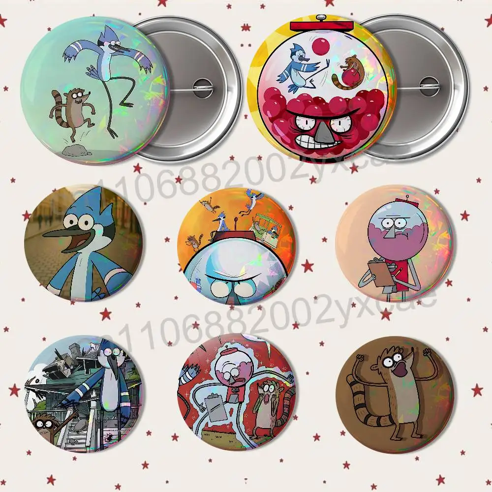 Mordecai Benson Regular Show Creative Round Badge Button Pin Bag Decor Fans Collection Friends Gift Brooch