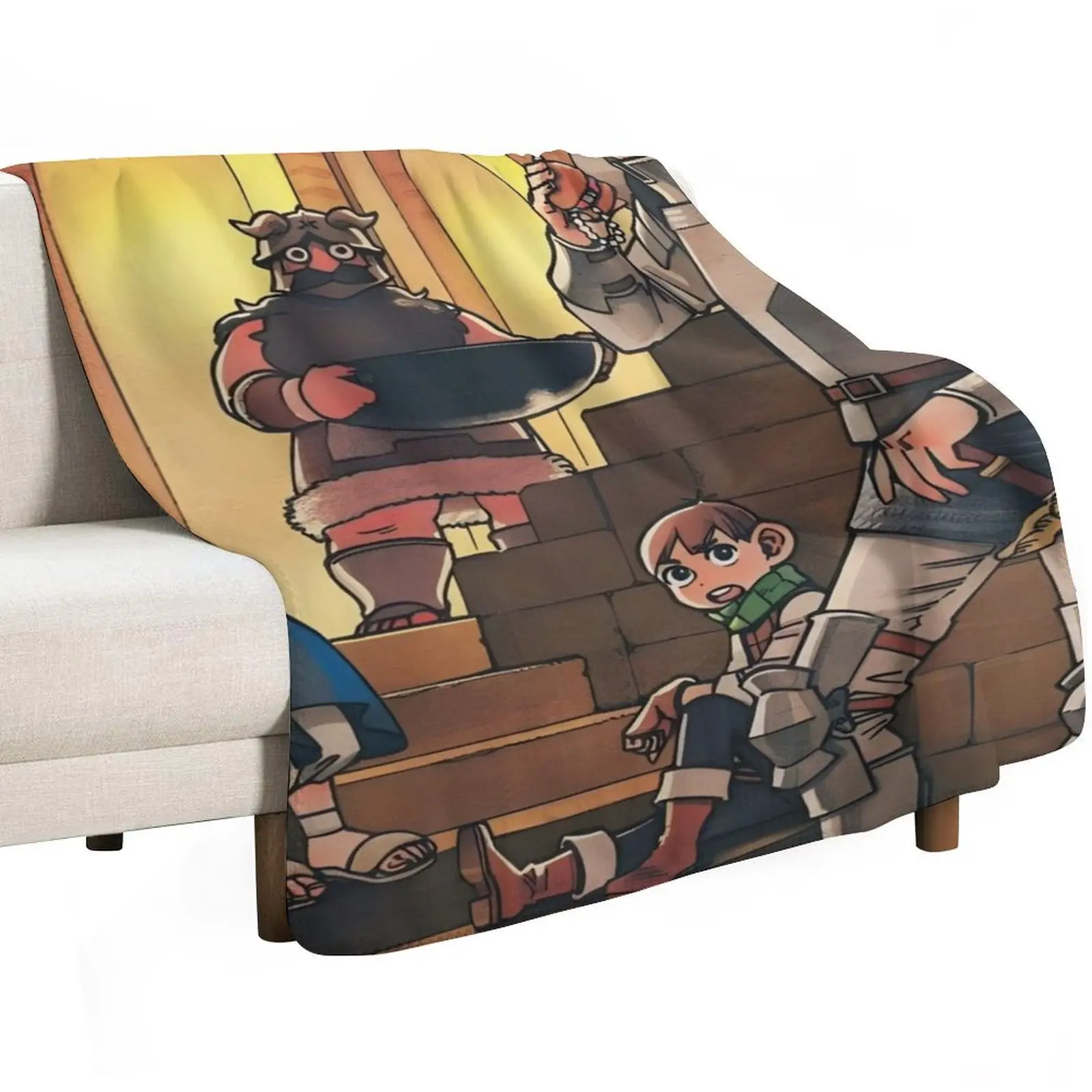 Delicious in Dungeon Looking Cute while Eating Meal Throw Blanket Soft Plaid Comforter Sleeping Bag Quilt Baby Travel Blankets