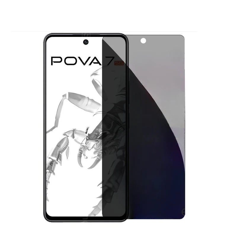 

For Tecno Pova 7 Pro Neo Ultra 5G Anti Spy Glare Tempered Glass For Tecno Pova 7Neo 7Ultra Privacy Screen Protector Unlock Glass