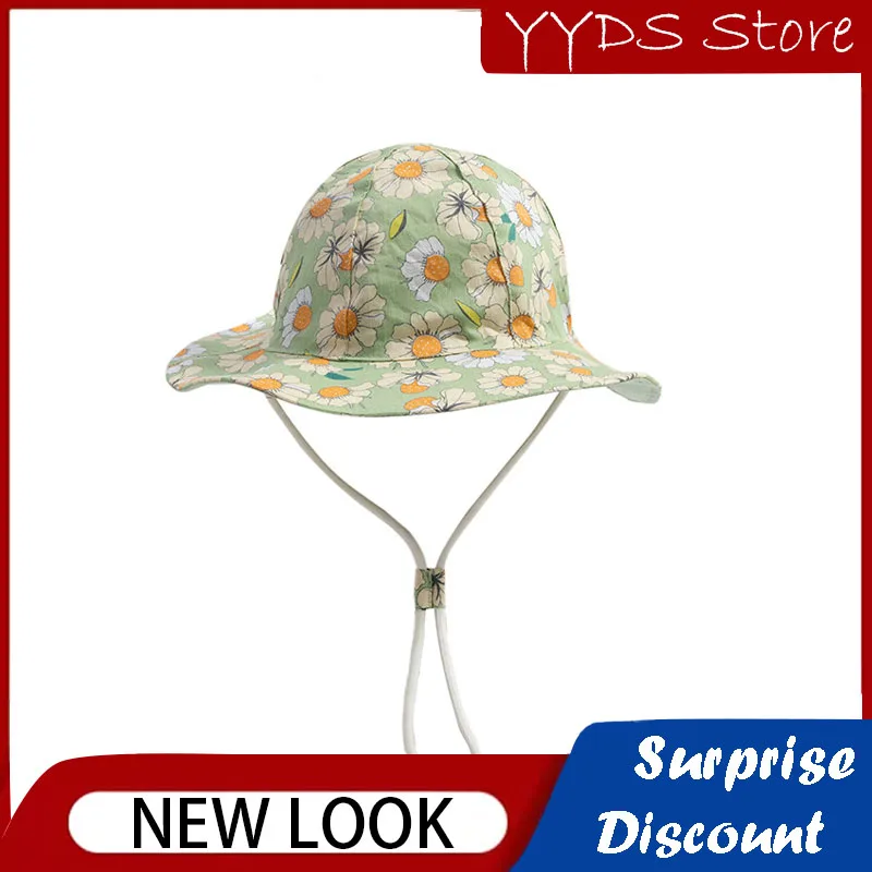 Spring and Summer Baby Fisherman Hat Thin Section Small Fresh Floral Fisherman Hat Boys Girls Infant Travel Beach Fishing Hat