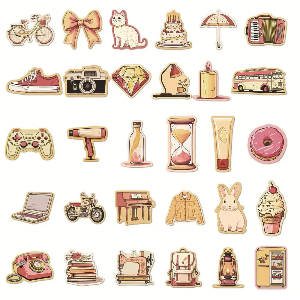 50pcs Cartoon Stickers DIY Stickers Graffiti Sticker for Decor Phone Ipad Guitar Motorcycle Stationery Stickers Water Cup Decals