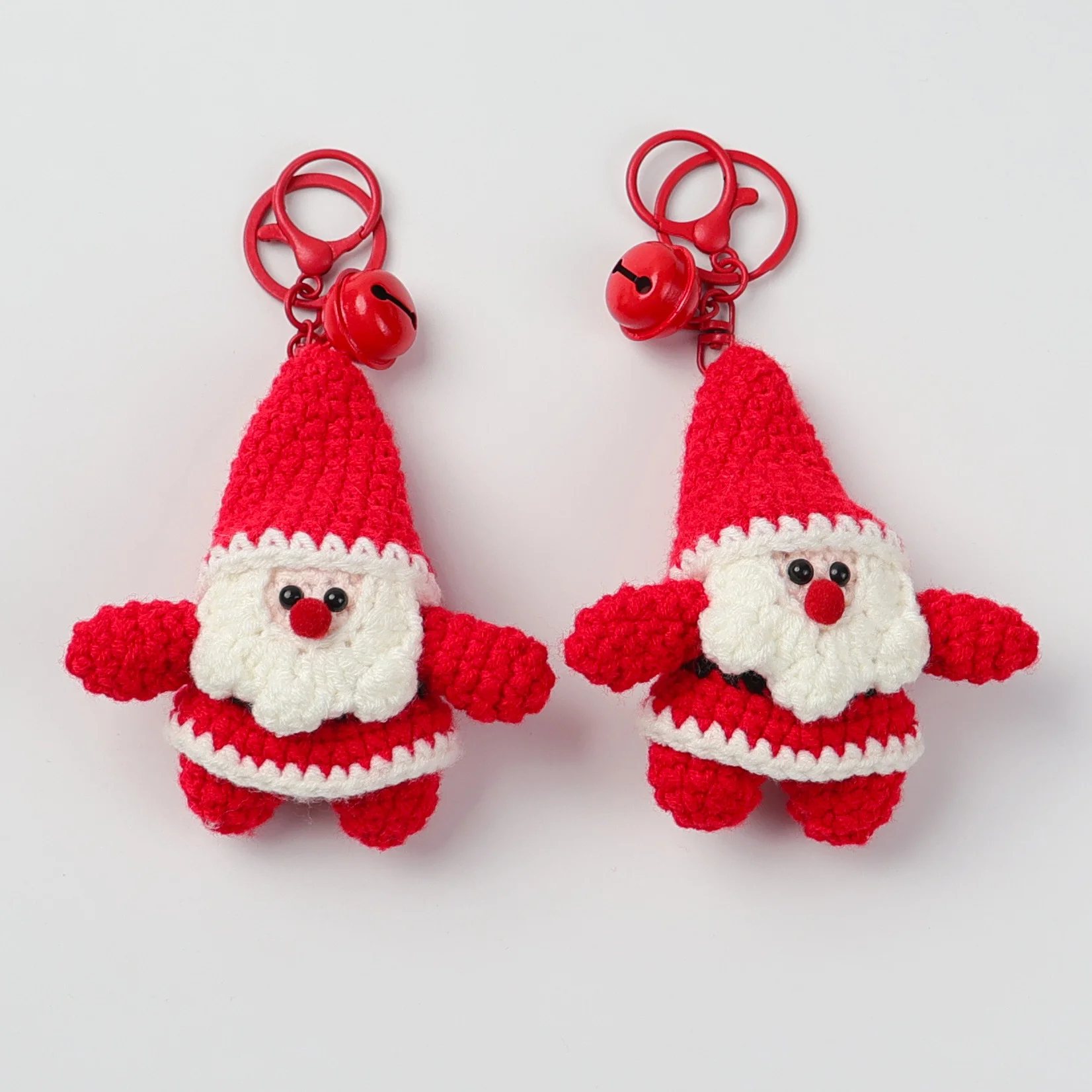 

Finished handmade DIY crocheted Santa Claus keychain cute creative doll doll bag hanging jewelry Christmas decorations