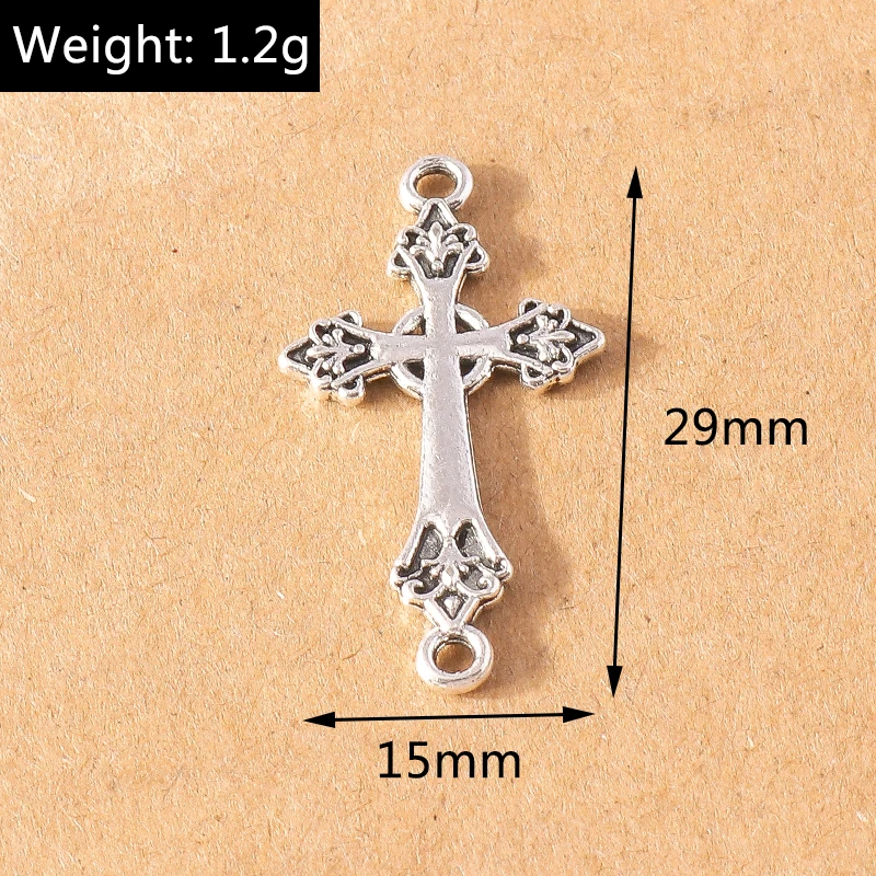 10 Stück Gothic Steampunk Kreuz-Anhänger für Schmuckherstellung, Metallkreuz-Anhänger, DIY-Ohrringe, Halsketten, Bastelbedarf – Detail 4